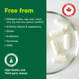 Organika Canadian-Made Marine Collagen Capsules - Salmon Collagen- Skin, Hair, and Nail Support - Premium Sourcing - 90 caps