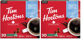 Tim Hortons French Vanilla Coffee, Keurig K-Cup Pods, Flavoured Medium Roast, 30 Count (Pack of 2)