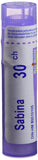 Boiron Sabina 30ch,Homeopathic medicine. Each tube contains 4 g (approximately 80 pellets)