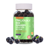 Organika Kids Iron Gummies Black Currant Flavour- Essential Iron Support to Help Form Red Blood Cells, and Aid in Growth and Development- 90 gummies