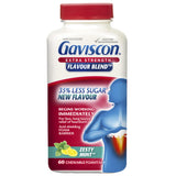Gaviscon Extra Strength Tablets - Less Sugar, Zesty Mint, 60-Count - Chewable Foaming Antacid Tablets for Day and Night Heartburn Relief, Acid Reflux & GERD - Free from Aluminum, Lactose and Gluten