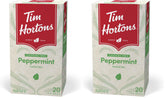 Tim Hortons Peppermint Tea Bags, Herbal, Caffeine Free, 20 Count (Pack of 2)
