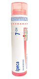 Boiron Ipeca 7ch,Homeopathic medicine. Each tube contains 4 g (approximately 80 pellets)