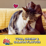 TEMPTATIONS Mix-Ups Adult Cat Treats Tuna, Shrimp & Salmon Flavour, 850g Tub (Pack of 2)
