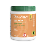 Organika Canadian-Made Chicken Bone Broth Powder - 15g Protein Per Serving, Low-Sodium, Mineral-Rich, Convenient Powder Format, Easily Add to Recipes Non-GMO and Organic Vegetarian Fed-Chickens 450g
