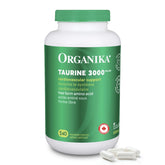 Organika Canadian-Made Taurine Ultra Strength- 1000mg- Supports Cardiovascular Health, 3000mg Daily Dose- 240vcaps