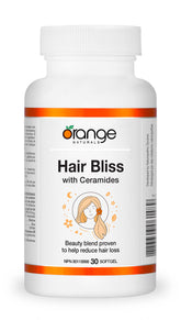 Orange Naturals Hair Bliss 30 Softgels, 30-Day Supply, Nutrient-Rich Formula with Ceramides & Biotin for Stronger, Fuller-Looking Hair, Support Shine, Hydration & Scalp Nourishment, Dairy, Gluten-Free
