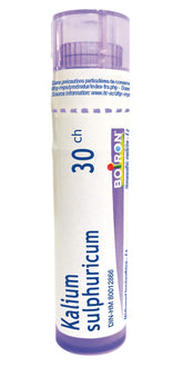 Boiron Kalium sulphuricum 30ch,Homeopathic medicine. Each tube contains 4 g (approximately 80 pellets)