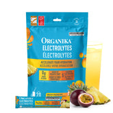 Organika Canadian-Made Electrolytes Powder with Vitamin C & Prebiotic Fibre - Sugar-Free Hydration Drink Mix - Pineapple Passionfruit - 20 Single-Serve Sachets x 3.5g