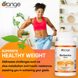 Orange Naturals - Berberine 500mg, 60 Capsules 30-Day Supply - Berberine Helps Support Healthy Glucose Levels, Cholesterol Levels & Cardiovascular Health - Vegan & Non-GMO - Natural Metabolic Support