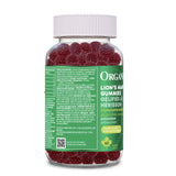 Organika Lion’s Mane Mushroom Gummies – 2000 mg Equivalent per Serving | Brain & Immune Support | Antioxidant Mushroom Supplement | Raspberry Flavour- 60 gummies