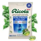 Ricola Max Nasal Care Cough Drops with Extra Menthol for Maximum Nasal Comfort and Sore Throat Relief for Cold & Flu Symptoms – 34 Count – Herbal Throat Lozenges