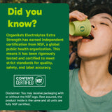 Organika Canadian-Made Electrolytes Extra-Strength Powder, NSF Certified, Lemon Lime Flavour, 1000 mg Sodium, Sugar-Free Hydration & Recovery, 180 g, 30 Servings