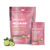 Organika Canadian-Made Belli Bliss Fibre | High Fibre Blend, 4 Diverse Sources of Fibre | Supports Digestive Health, Constipation Relief, Weight Control - Lemon Lime, 10 x 15g sachets