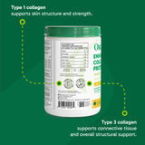 Organika Canadian-Made Enhanced Collagen Protein Powder- Lemon - For Healthy Hair, Skin, Nails, Joints - Hydrolyzed For Better Absorption – Grass-Fed, Non-GMO - 252g