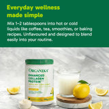 Organika Canadian-Made Enhanced Collagen Protein Powder- Lemon - For Healthy Hair, Skin, Nails, Joints - Hydrolyzed For Better Absorption – Grass-Fed, Non-GMO - 252g