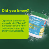 Organika Canadian-Made Electrolytes Powder with Vitamin C & Prebiotic Fibre - Sugar-Free Hydration Drink Mix - Classic Lemonade - 350 g - 100 servings