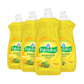 Palmolive Essential Clean Dish Soap Liquid, Lemon Citrus Zest Scent, 828 ML, Pack of 4, Amazon Exclusive Tough on Grease, Soft on Hands for Everyday Washing, Removes Food Particles & Grime