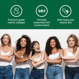 Organika Canadian-Made Marine Collagen PCOS Relief Powder - Clinically Researched 40:1 Inositol Blend, Folate, B12 - Helps support Hormone Balance, Menstrual Cycle and Fertility - 283g