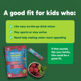 Organika Kids Electrolytes Powder Sticks - Sugar-Free Hydration + Immune support with 100% of daily Vitamin C, Minerals and Prebiotic Fibre | Raspberry Rush Flavour - 3.5g x 20 sachets