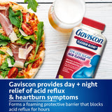 Gaviscon Extra Strength Flavour Burst Tablets - 60 Count - Chewable Foaming Antacid Tablets for Day and Night Heartburn Relief, Acid Reflux and GERD Relief, Fruit Blast - Free of Aluminum, Lactose and Gluten
