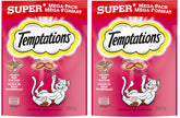 TEMPTATIONS Cat Treats, Hearty Beef Flavour, 350g Pouch (Pack of 2)