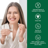 Organika Canadian-Made Enhanced Collagen Pure Beauty Tablets - Combination of Collagen (2600mg), Biotin (125mcg), Hyaluronic Acid, Vitamin C, Zinc, and Silica- 120tabs