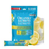 Organika Canadian-Made Electrolytes Powder with Vitamin C & Prebiotic Fibre - Sugar-Free Hydration Drink Mix - Classic Lemonade - 20 Single-Serve Sachets x 3.5g
