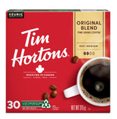Tim Hortons Original Blend Coffee, Single Serve K-Cup Pods, Medium Roast, 30ct Pack
