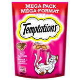 TEMPTATIONS Cat Treats, Hearty Beef Flavour, 180g (10 Pack)