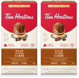Tim Hortons Bold Espresso Capsules, Nespresso Original Line Compatible Capsules, 10 Count (Pack of 2)