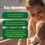 Organika Canadian-Made Ma's Milk- Supports Breast Milk Production- Contains Blessed Thistle, Fenugreek, and Moringa- 120 vcaps