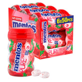 Mentos Pure Fresh, Strawberry Sugar-free Gum - Pack of 6 Bottles (300 Pieces)