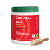 Organika Canadian-Made Enhanced Collagen Sport- 20g Collagen Protein + Creatine, Taurine, and Compete Amino Acid Profile- Promotes Muscle Growth, Strength, and Joint Health- Unflavoured- 517g
