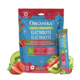 Organika Kids Electrolytes Powder Sticks - Sugar-Free Hydration + Immune support with 100% of daily Vitamin C, Minerals and Prebiotic Fibre | Strawberry Kiwi Flavour - 3.5g x 20 sachets