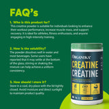 Organika Canadian-Made Creatine Powder - Pure Micronized Creatine Monohydrate - NSF Certified - Supports Strength, Muscle, Recovery and Performance for Men and Women - Unflavoured - 1KG, 200 servings