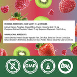 Organika Kids Electrolytes Powder Sticks - Sugar-Free Hydration + Immune support with 100% of daily Vitamin C, Minerals and Prebiotic Fibre | Strawberry Kiwi Flavour - 3.5g x 20 sachets