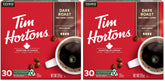 Tim Hortons Dark Roast Coffee, Single Serve Keurig K-Cup Pods, 30 Count (Pack of 2)