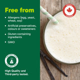Organika All-in-One Vanilla Protein Powder with 20g Protein, 15 Vitamins & Minerals from Real Fruits & Veggies, 5 Billion CFU Probiotics, 4g Prebiotic Fiber, Digestive Enzymes, 1g Sugar - 640g