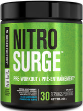 NITROSURGE Pre Workout Supplement - Endless Energy, Instant Strength Gains, Clear Focus, Intense Pumps - Nitric Oxide Booster & Powerful Preworkout Energy Powder - 30 Servings, Blue Raspberry