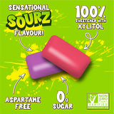 PUR Jumbo SOURZ Gum | Aspartame Free Chewing Gum | 100% Xylitol | Natural Flavour | Sour Strawberry, Sour Grape, 20 Pieces (Pack of 3)