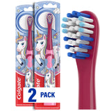 Colgate Battery Powered Kids Electric Toothbrush (pack Of 2), Ages 3+, Extra Soft Toothbrush, Fun Unicorn Design, Removes More Plaque, Slim, Easy-to-hold Handle, Cleans Cavity-causing Bacteria, Battery Included