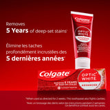 Colgate Optic White Advanced Teeth Whitening Toothpaste, Stain Prevention, 133 ml (Pack of 1)