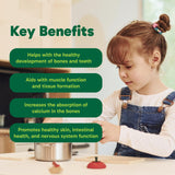 Organika Kids Liquid Calcium Plus- with Vitamins D3 and K2- Healthy Bone and Teeth Development- Mixed Berry Flavour- 450ml