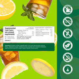 Organika Canadian-Made Electrolytes Powder with Vitamin C & Prebiotic Fibre - Sugar-Free Hydration Drink Mix - Lemon Iced Tea - 210 g - 60 servings