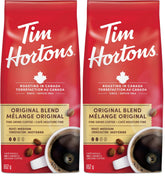 Tim Hortons Original Blend, Fine Grind Coffee, Medium Roast, Made with 100% Arabica Beans, 652g Bag (Pack of 2)