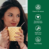 Organika Canadian-Made Beef Bone Broth Powder Chocolate Flavour- 15g Protein per Serving and Collagen Rich with Glucosamine and Hyaluronic Acid, from Grass-Fed Cattle, Keto Friendly- 300g