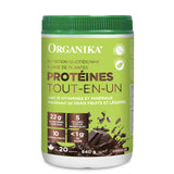 Organika All-in-One Plant Protein Powder – Chocolate – 22g Protein, 15 Vitamins & Minerals, 5 Billion CFU Probiotics, 1g Prebiotic Fibre, 0g Sugar – Complete Nutrient Source, Easy to Digest – 640g