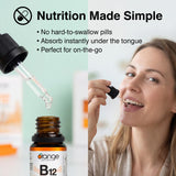 Orange Naturals Vitamin B-12 Liquid Drops, 15 ml, 300-Day Supply, Methylcobalamin 500mcg – Tasty Blueberry Flavor, Promotes Daily Vitality and Wellness – Vegan, Non-GMO, Made in Canada, Easy-to-Use