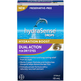 hydraSense Dual Action Eye Drops, For Dry Eyes, Preservative Free, Clinically Proven Dual Action Formula, Naturally Sourced Lubricant, With Phospholipids, 10 mL